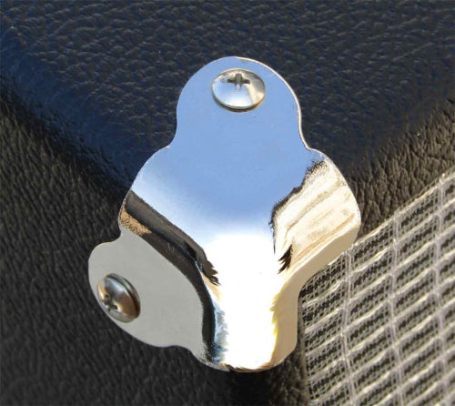 Fender Style 2 Leg Amp Chrome Corner with Lip - The Speaker Factory